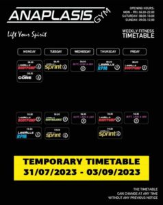temporary timetable aug2023